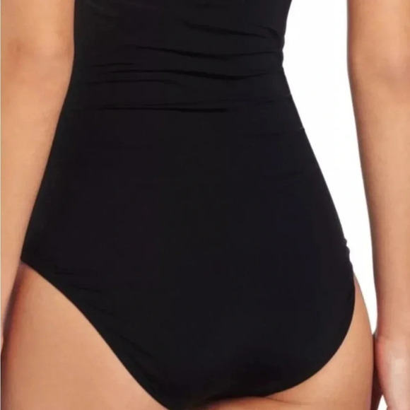 Kenneth Cole Ruffle-Licious Tiered Halter Neck Swimsuit size small black - Picture 2 of 16